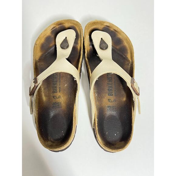 Birkenstock Pearl Birko Flor Gizeh Thong Slip On Adjust Sandal 38 Reg-Wide 7-7.5 - Picture 7 of 8